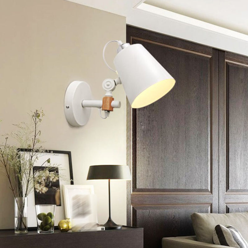 Murale en métal moderne Lumière Single Light Murce Murce avec bois pour la chambre