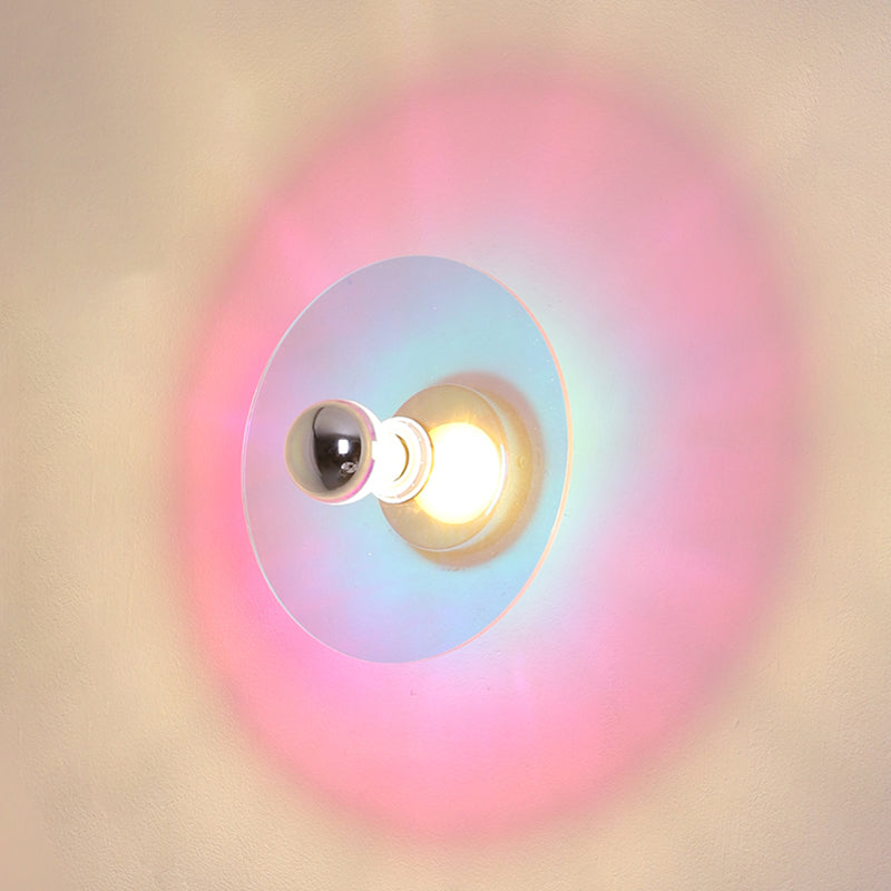 Round Wall Lighting Fixtures Modern Style Metal 1 Light Wall Lighting