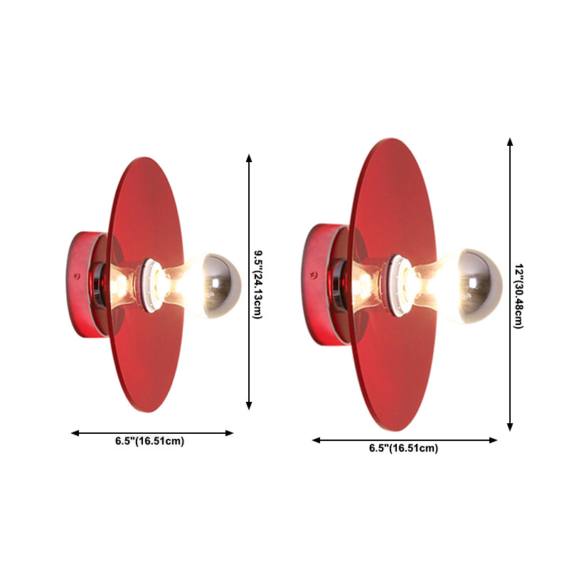 Round Wall Lighting Fixtures Modern Style Metal 1 Light Wall Lighting