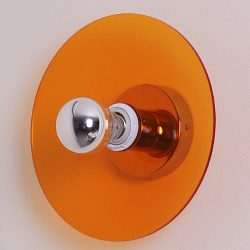 Round Wall Lighting Fixtures Modern Style Metal 1 Light Wall Lighting