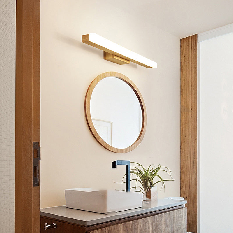1 luz de pared lineal de luz iluminación de pared de madera de estilo moderno para baño de ducha