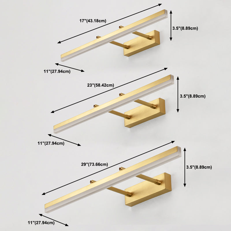 1-Light Linear Wall Sconce Modern Style Metal Wall Lighting for Bathroom