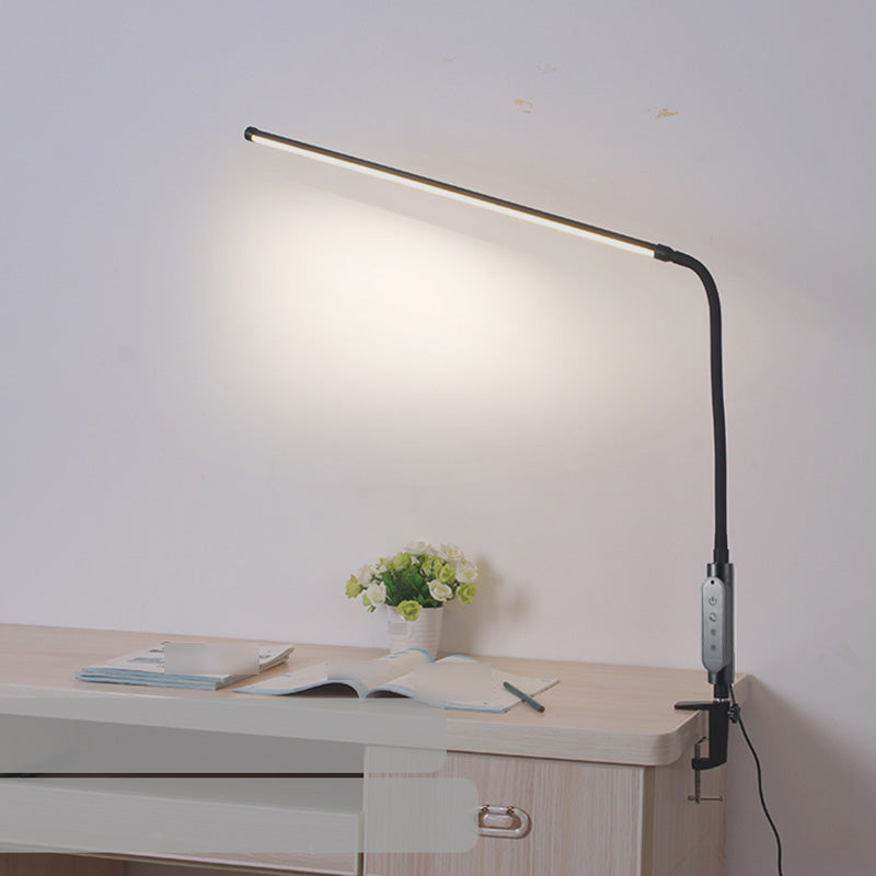 Modern Style Linear Nightstand Lamp Metal 1 Light Table Light for Study