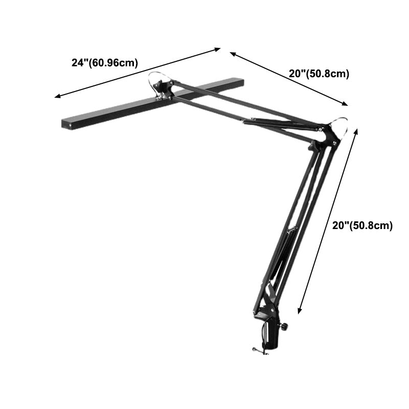 Moderne stijl lineaire nachttafellamp metaal 1 licht nachtkastje lamp in zwarte afwerking