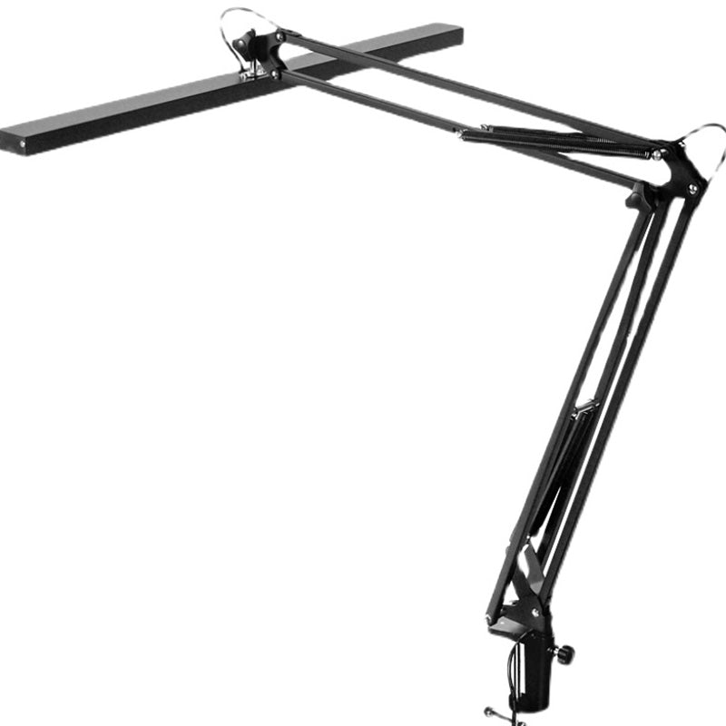 Moderne stijl lineaire nachttafellamp metaal 1 licht nachtkastje lamp in zwarte afwerking