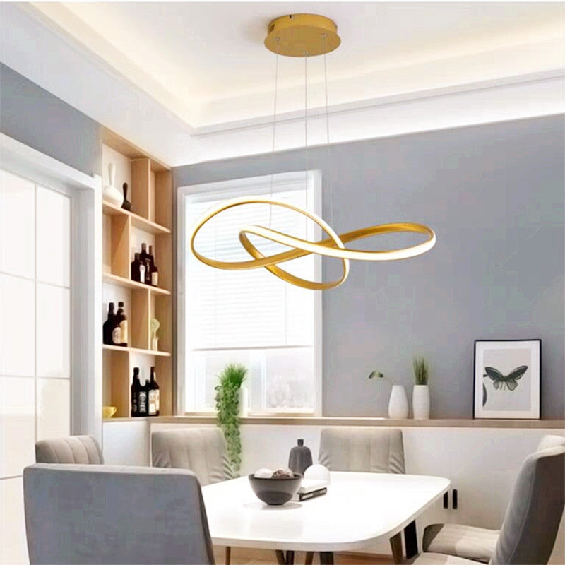 Nordic Linear Chandelier Single Light LED Chandelier Pendant for Living Room
