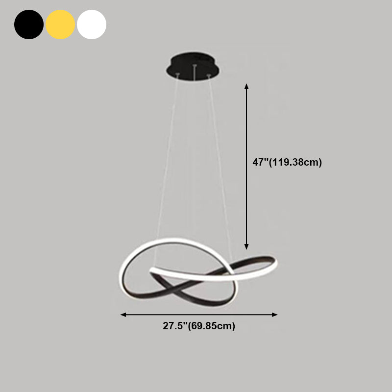 Nordic Linear Chandelier Single Light LED Chandelier Pendant for Living Room