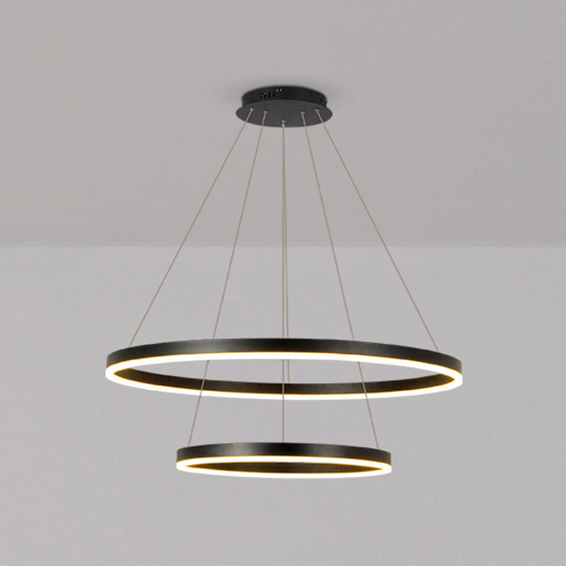 Nordic Layered Chandelier Metal Circle Chandelier Pendant for Living Room