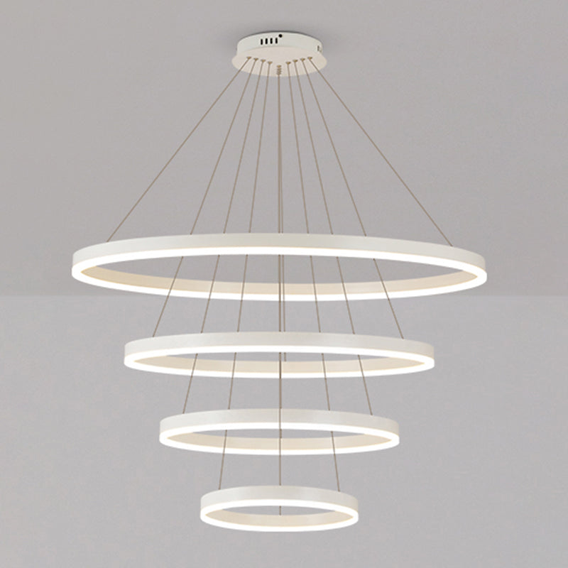 Nordic Layered Chandelier Metal Circle Chandelier Pendant for Living Room