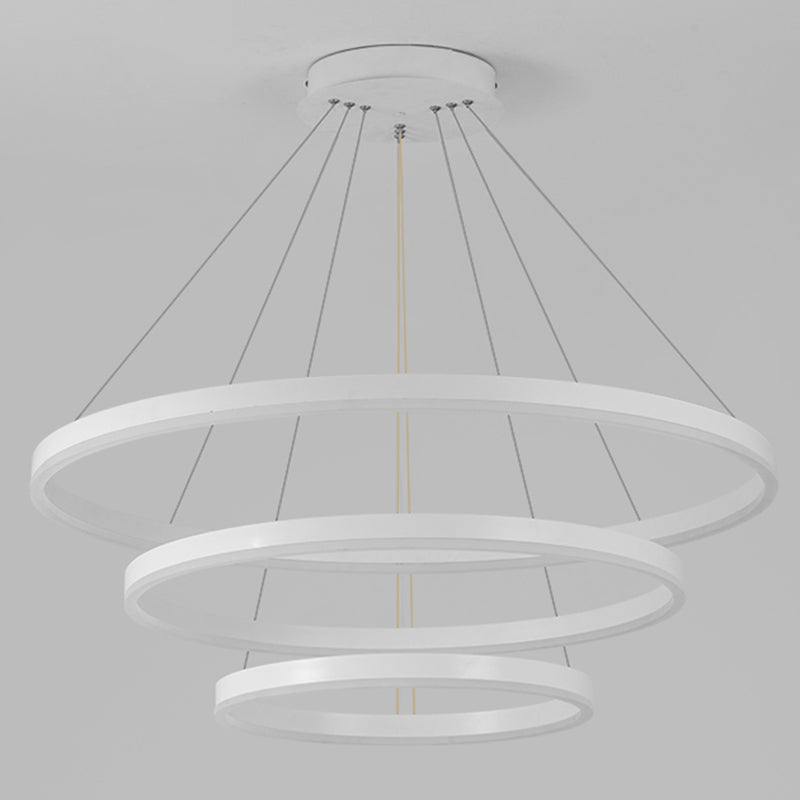 Nordic Layered Chandelier Metal Circle Chandelier Pendant for Living Room