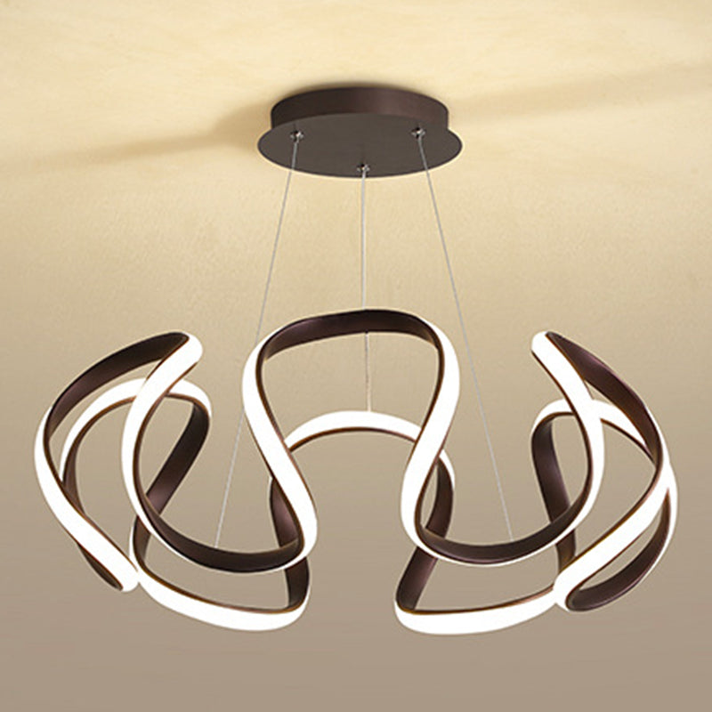 Contemporary Wave Chandelier Lights Metal 1 Light Chandelier Pendant Light
