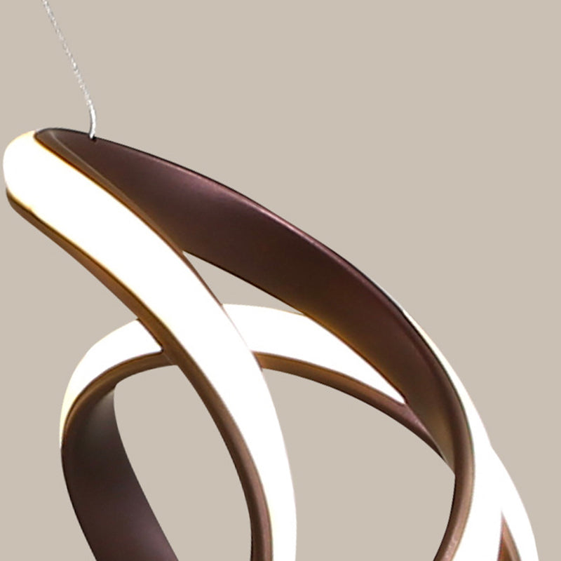 Contemporary Wave Chandelier Lights Metal 1 Light Chandelier Pendant Light