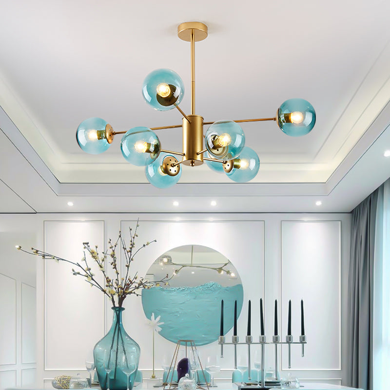 Contemporary Sphere Chandelier Lights Glass Chandelier Pendant Light for Living Room