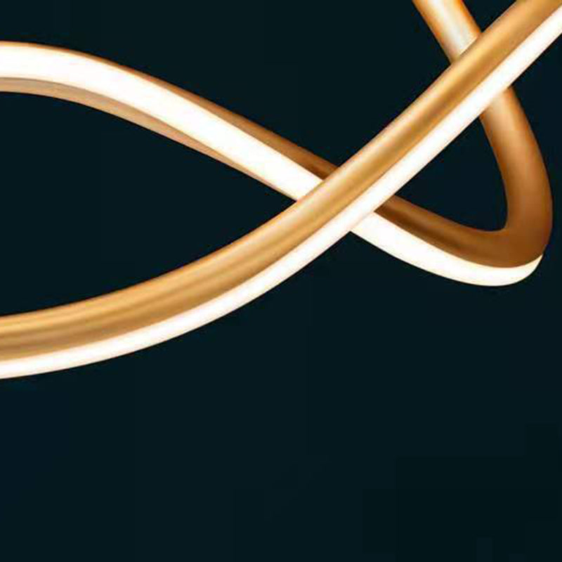 2 Lights Wave Pendant Chandelier Modern Style Metal Hanging Lamps