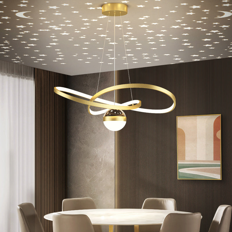 Twist Shade Metal Chandelier Lights Modern 2- Light Chandelier Lighting Fixtures