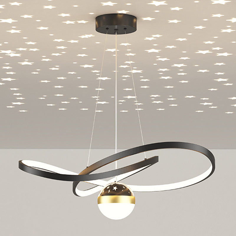 Twist Shade Metal Chandelier Lights Modern 2- Light Chandelier Lighting Fixtures