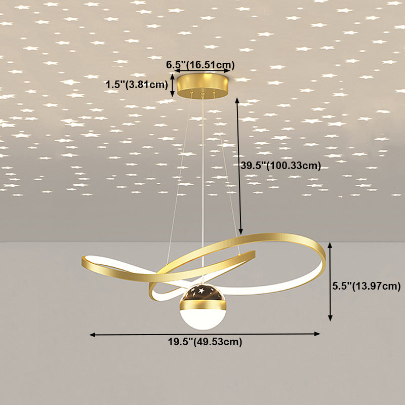 Twist Shade Metal Chandelier Lights Modern 2- Light Chandelier Lighting Fixtures