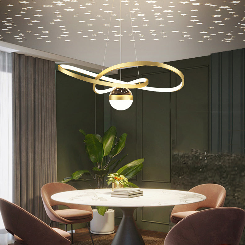 Twist Shade Metal Chandelier Lights Modern 2- Light Chandelier Lighting Fixtures