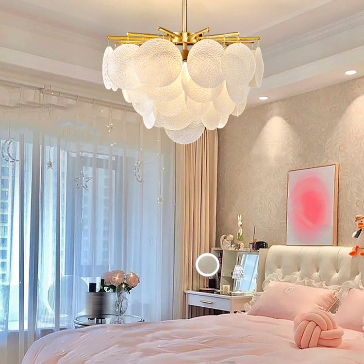 Contemporary Style Geometry Pendant Lights Glass Hanging Chandeliers in Gold