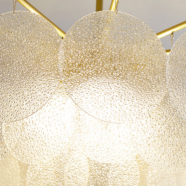 Contemporary Style Geometry Pendant Lights Glass Hanging Chandeliers in Gold