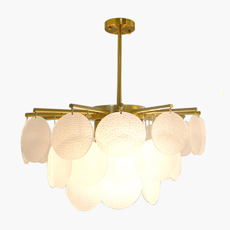 Contemporary Style Geometry Pendant Lights Glass Hanging Chandeliers in Gold