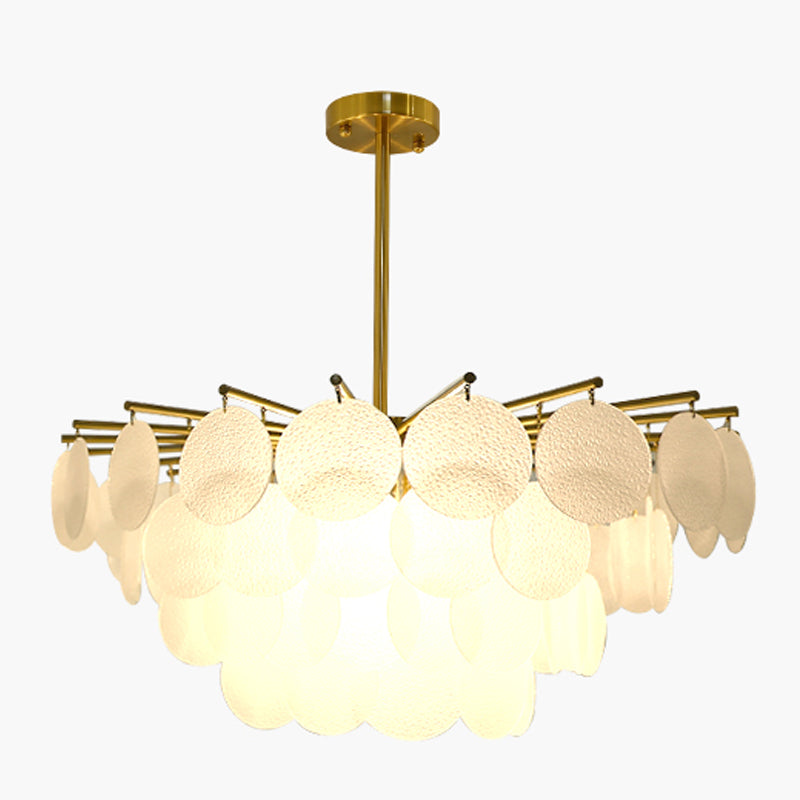 Contemporary Style Geometry Pendant Lights Glass Hanging Chandeliers in Gold