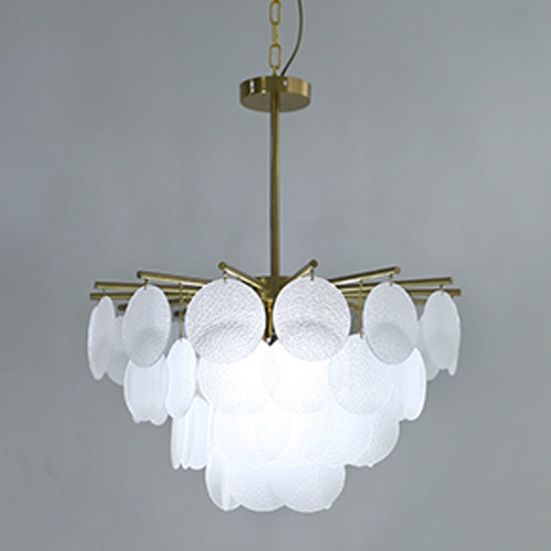 Contemporary Style Geometry Pendant Lights Glass Hanging Chandeliers in Gold