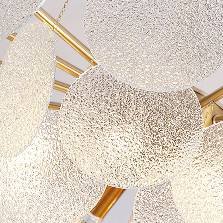 Contemporary Style Geometry Pendant Lights Glass Hanging Chandeliers in Gold