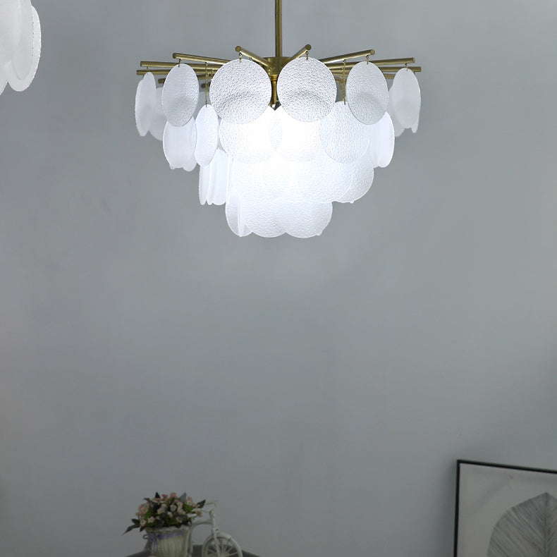 Contemporary Style Geometry Pendant Lights Glass Hanging Chandeliers in Gold