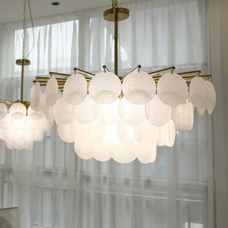 Contemporary Style Geometry Pendant Lights Glass Hanging Chandeliers in Gold