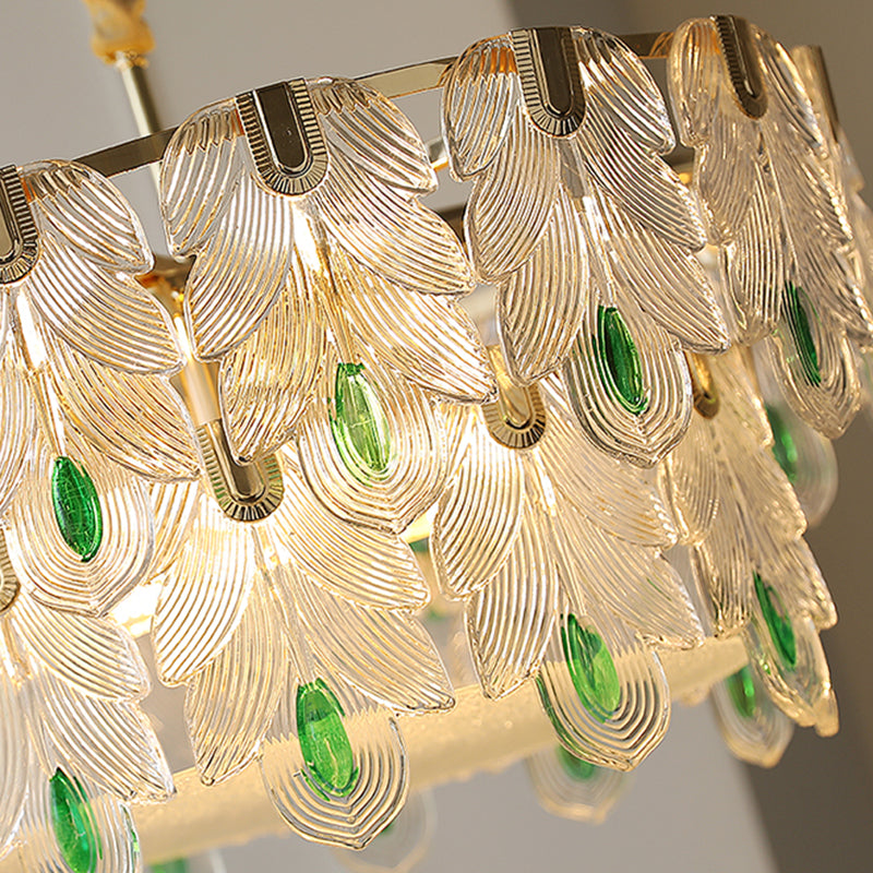 Contemporary Style Geometry Pendant Chandeliers Glass Hanging Chandeliers in Gold