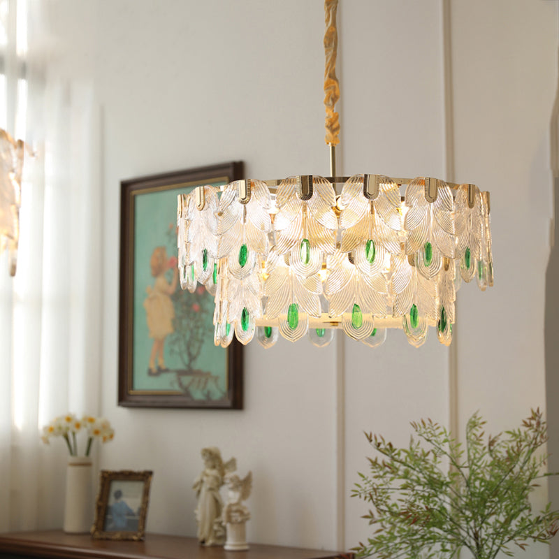 Contemporary Style Geometry Pendant Chandeliers Glass Hanging Chandeliers in Gold