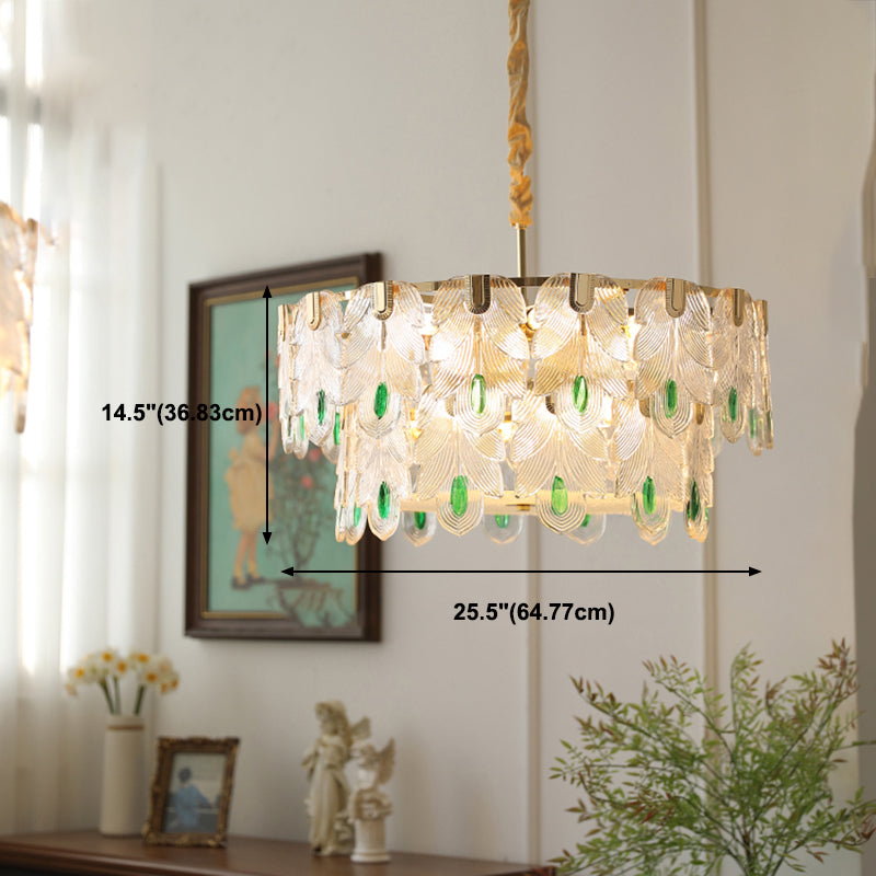 Contemporary Style Geometry Pendant Chandeliers Glass Hanging Chandeliers in Gold