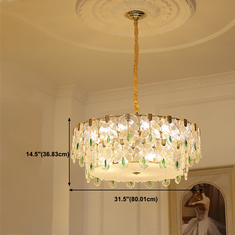 Contemporary Style Geometry Pendant Chandeliers Glass Hanging Chandeliers in Gold