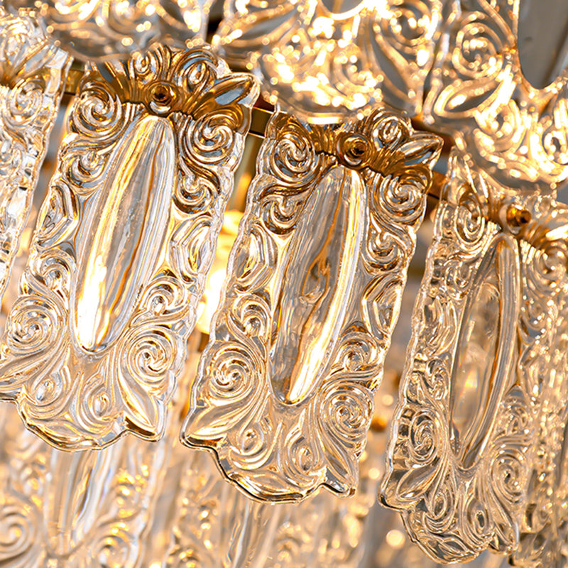 Contemporary Style Geometry Pendant Chandeliers Glass Chandelier Lighting Fixtures in Gold