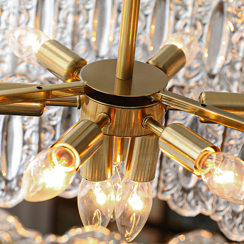 Contemporary Style Geometry Pendant Chandeliers Glass Chandelier Lighting Fixtures in Gold