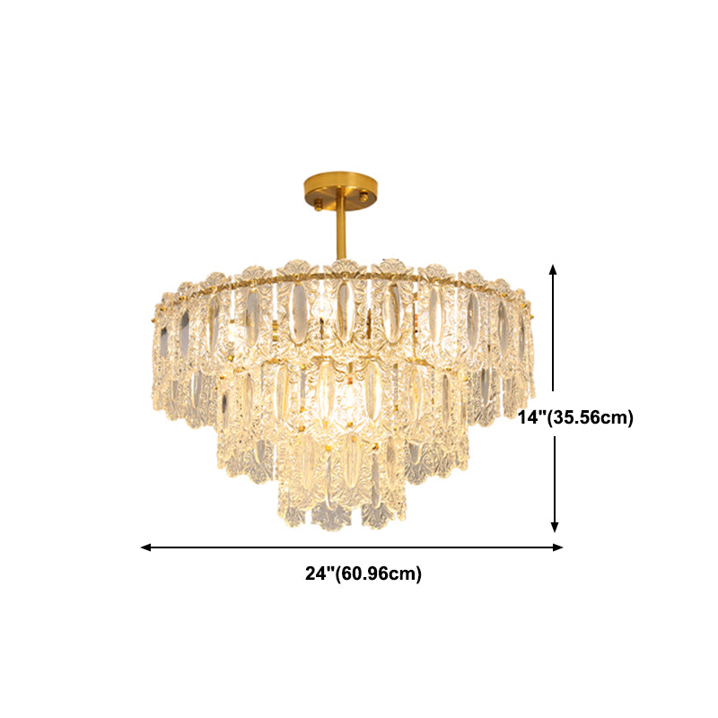 Contemporary Style Geometry Pendant Chandeliers Glass Chandelier Lighting Fixtures in Gold
