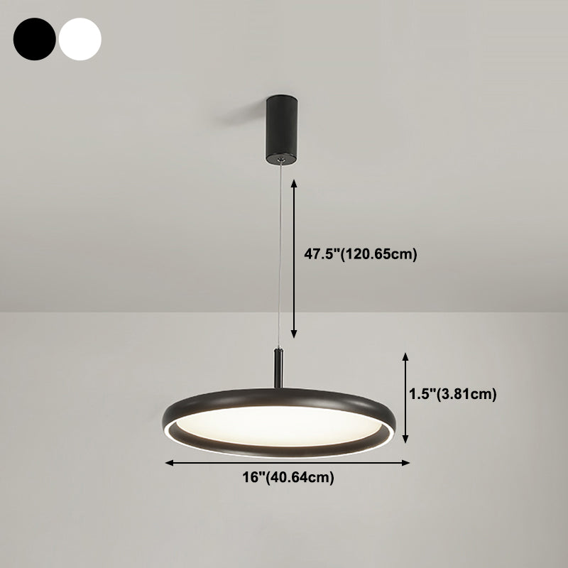 Métal rond Metal Hanging Light Modern Style 1-Light Hanging Lighttures