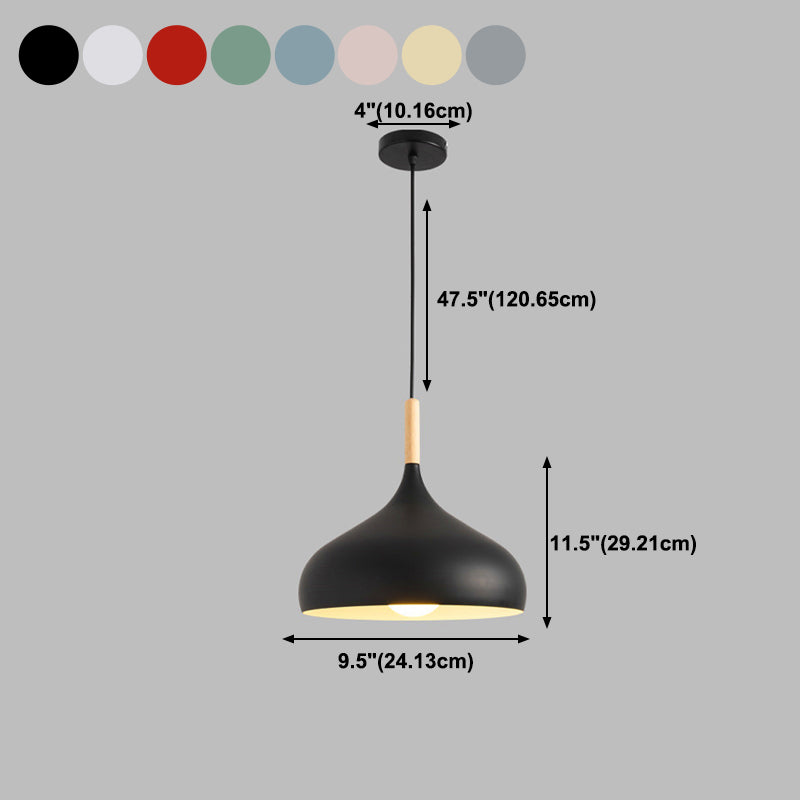 Domed Metal Hanging Ceiling Light Minimalist Style Pendant Lighting Fixture