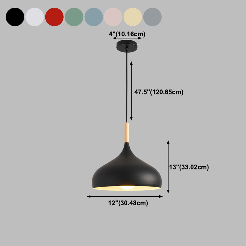 Domed Metal Hanging Ceiling Light Minimalist Style Pendant Lighting Fixture