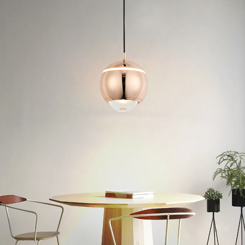 Spherical Shape Hanging Lighting Modern Style Metal 2 Light Hanging Lamp for Bedroom