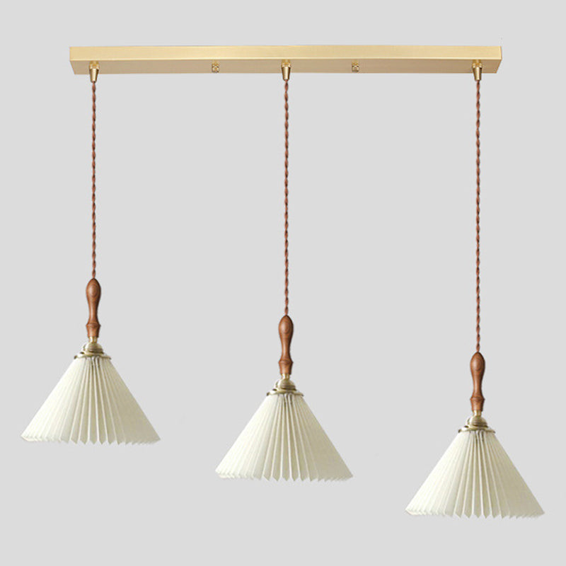 Conical Hanging Pendant Light Minimalist Wood Dining Room Hanging Light Fixture