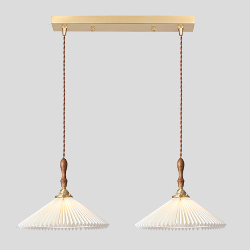 Conical Hanging Pendant Light Minimalist Wood Dining Room Hanging Light Fixture