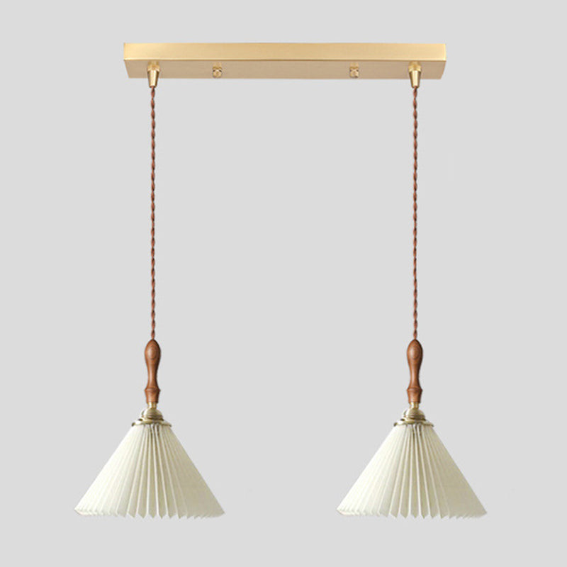 Conical Hanging Pendant Light Minimalist Wood Dining Room Hanging Light Fixture