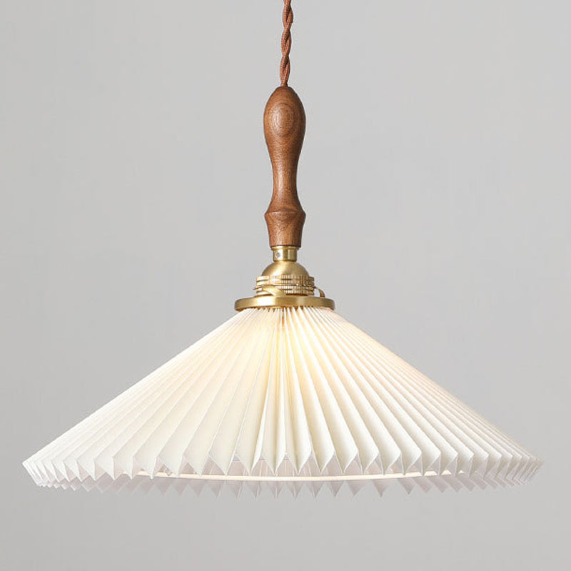 Conical Hanging Pendant Light Minimalist Wood Dining Room Hanging Light Fixture