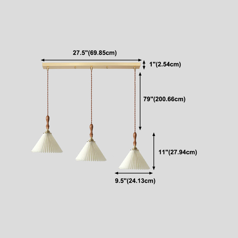 Conical Hanging Pendant Light Minimalist Wood Dining Room Hanging Light Fixture