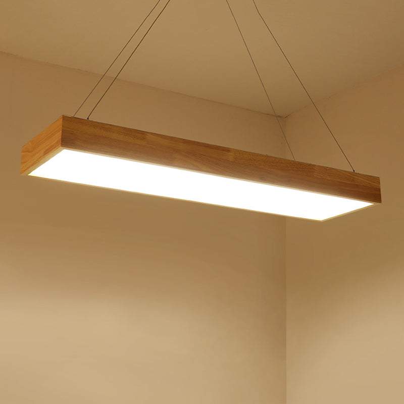 Wooden Hanging Lamp Simplicity Pendent Lighting Fixture for Meeting Room
