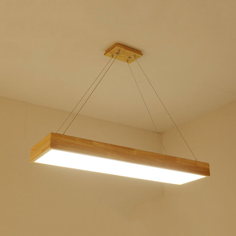 Wooden Hanging Lamp Simplicity Pendent Lighting Fixture for Meeting Room