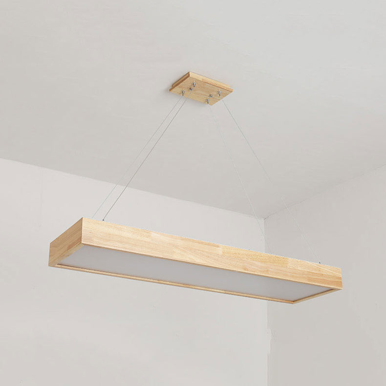 Wooden Hanging Lamp Simplicity Pendent Lighting Fixture for Meeting Room