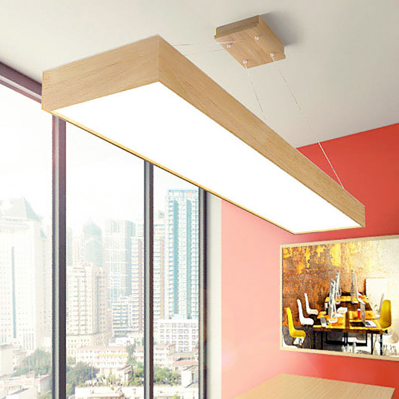 Wooden Hanging Lamp Simplicity Pendent Lighting Fixture for Meeting Room